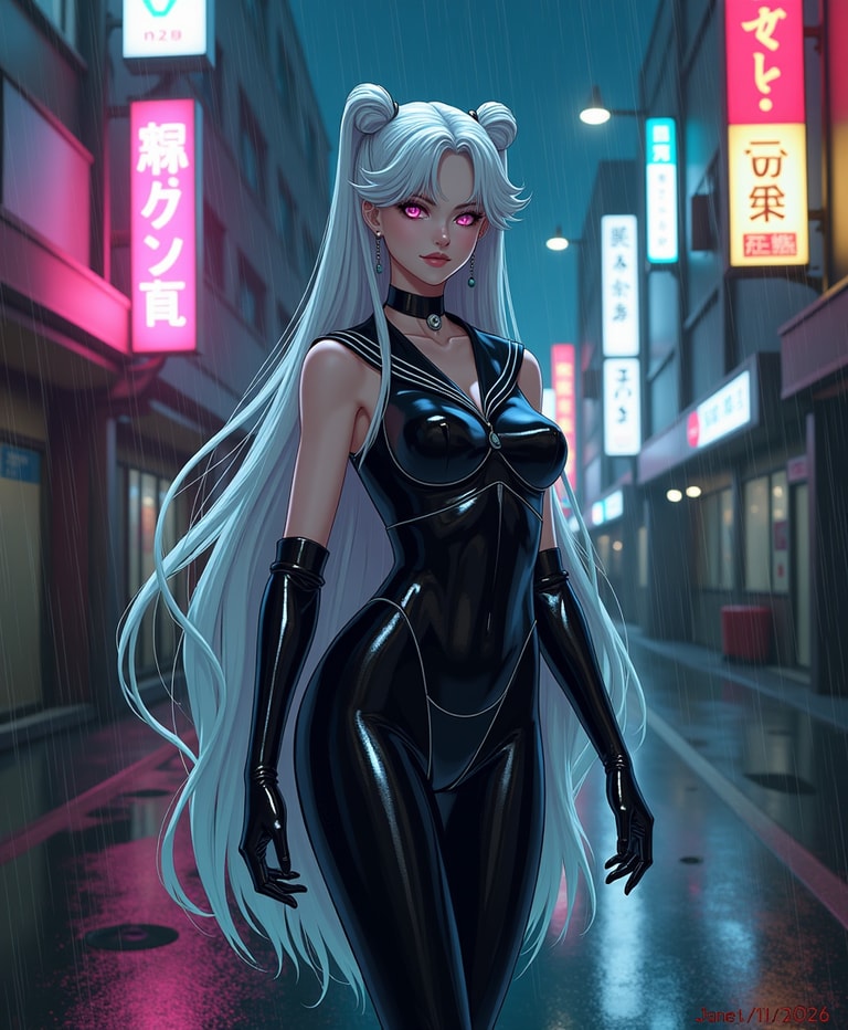 Evil Sailor Moon Neon Rain