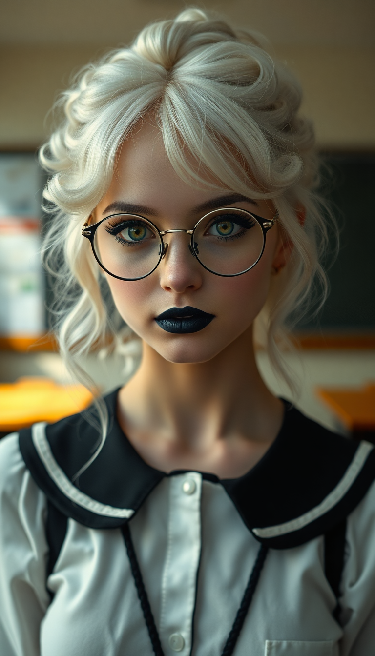 Gothic Scholar's Amber Gaze
