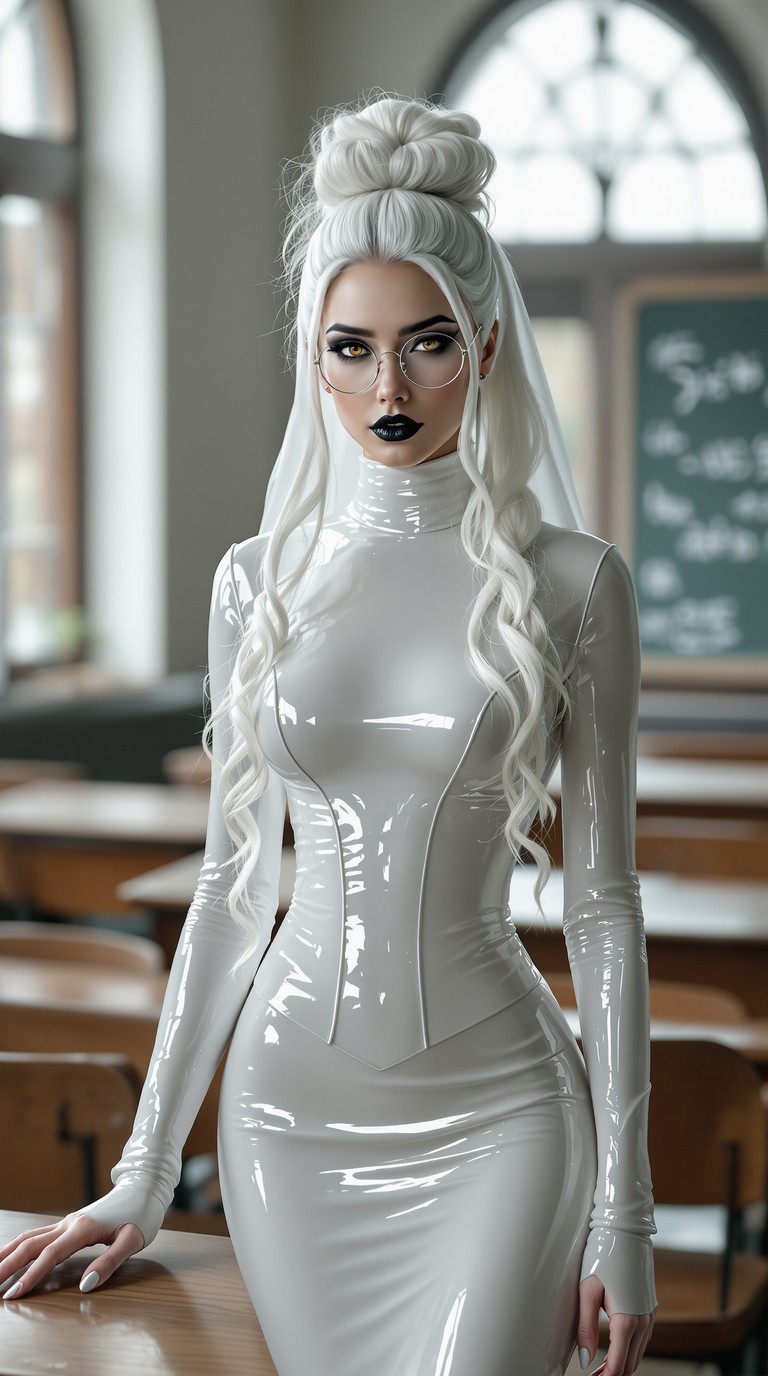 Gothic Muse in Glossy White