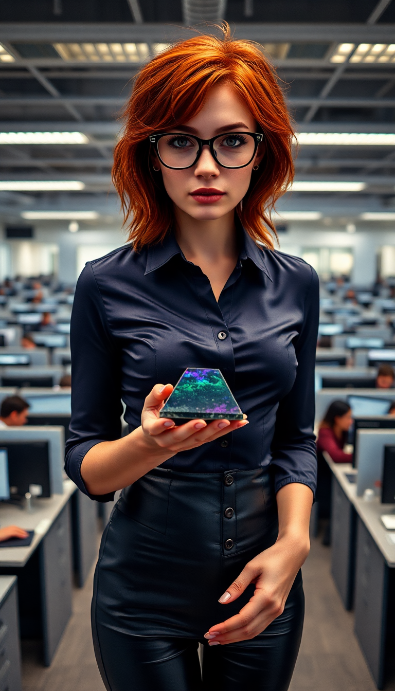 Melancholic Redhead with Crystal Pyramid
