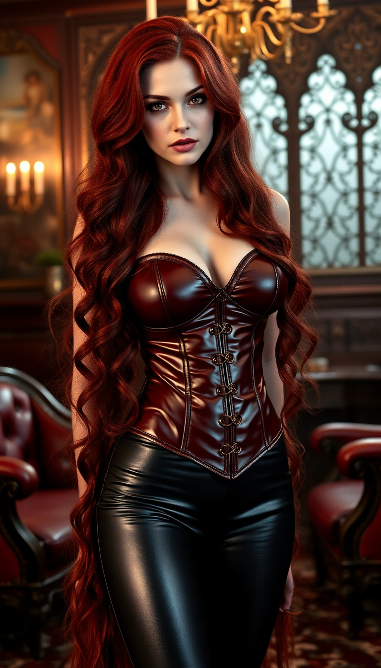 Crimson Vampire Queen in Leather