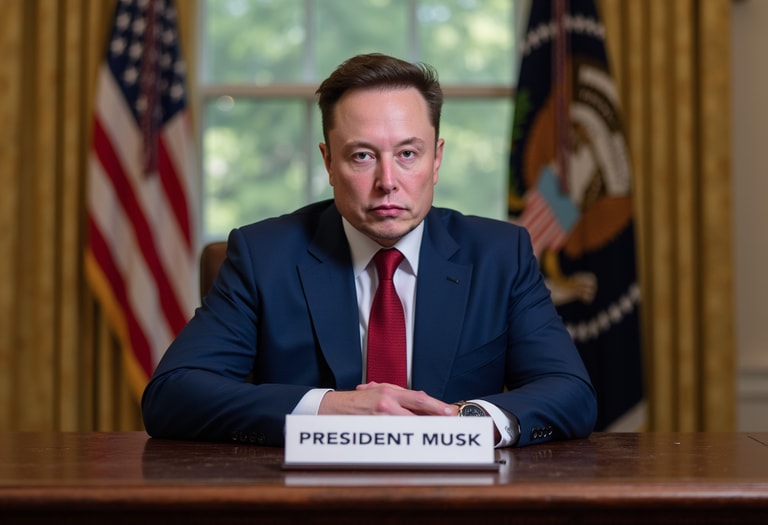 President Musk at the Resolute Desk