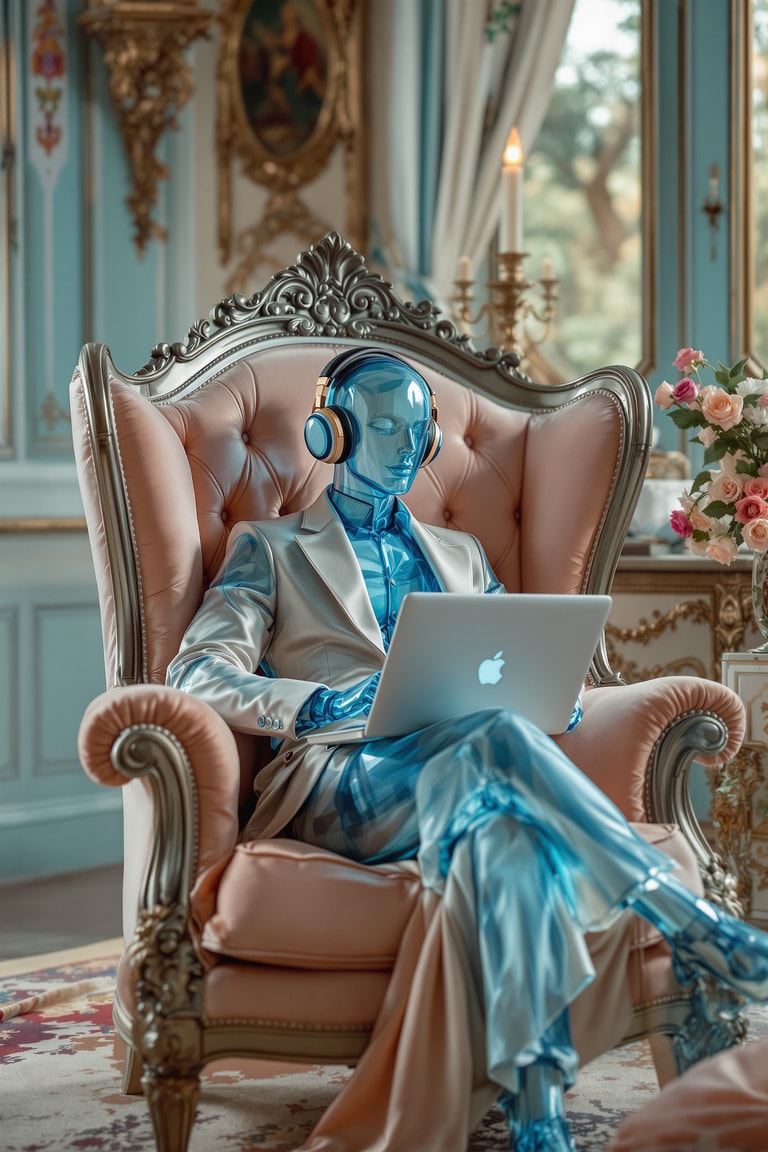 Ethereal Blue in Rococo Reverie
