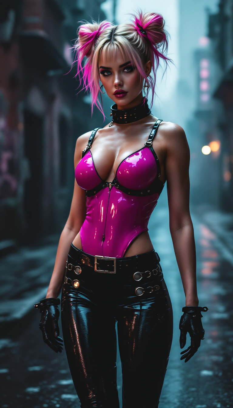 Neon Punk in Pink Latex