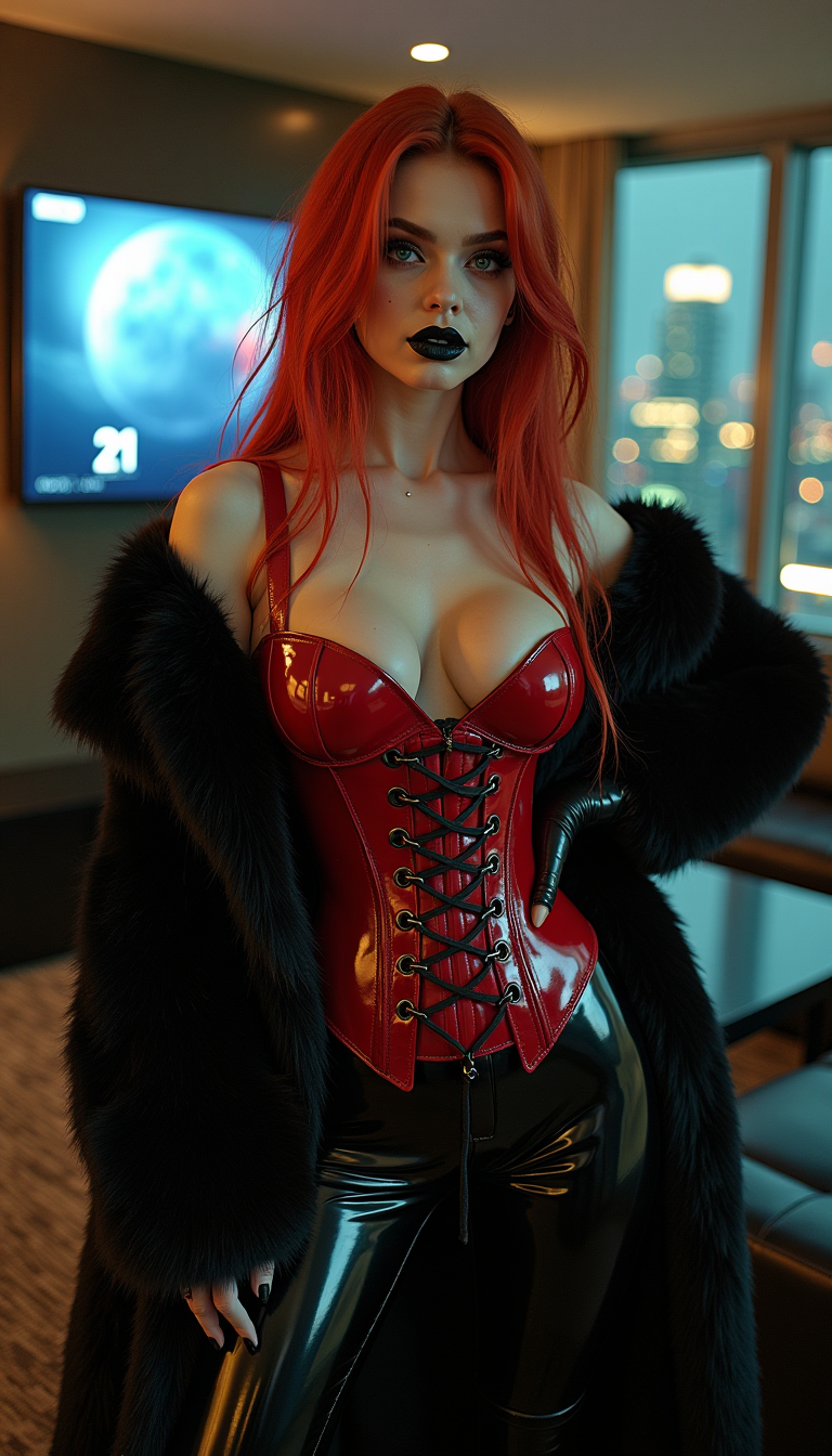 Crimson Vixen in Black Fur