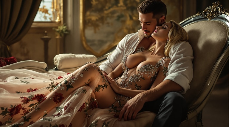 Devoted Embrace in Opulent Light