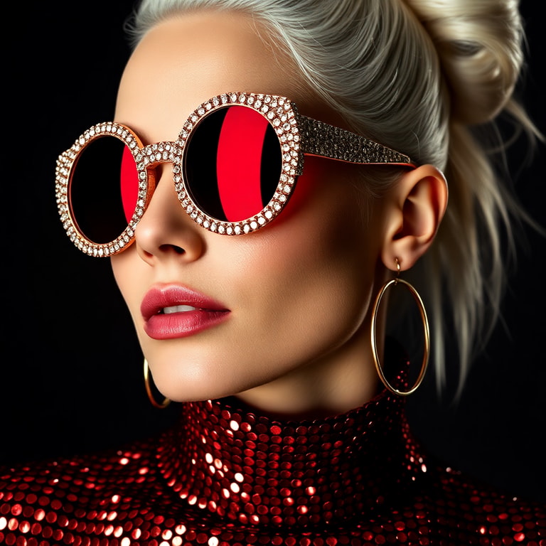 Platinum Bun and Crimson Frames