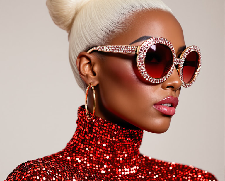 Rhinestone Gaze in Scarlet Sequins