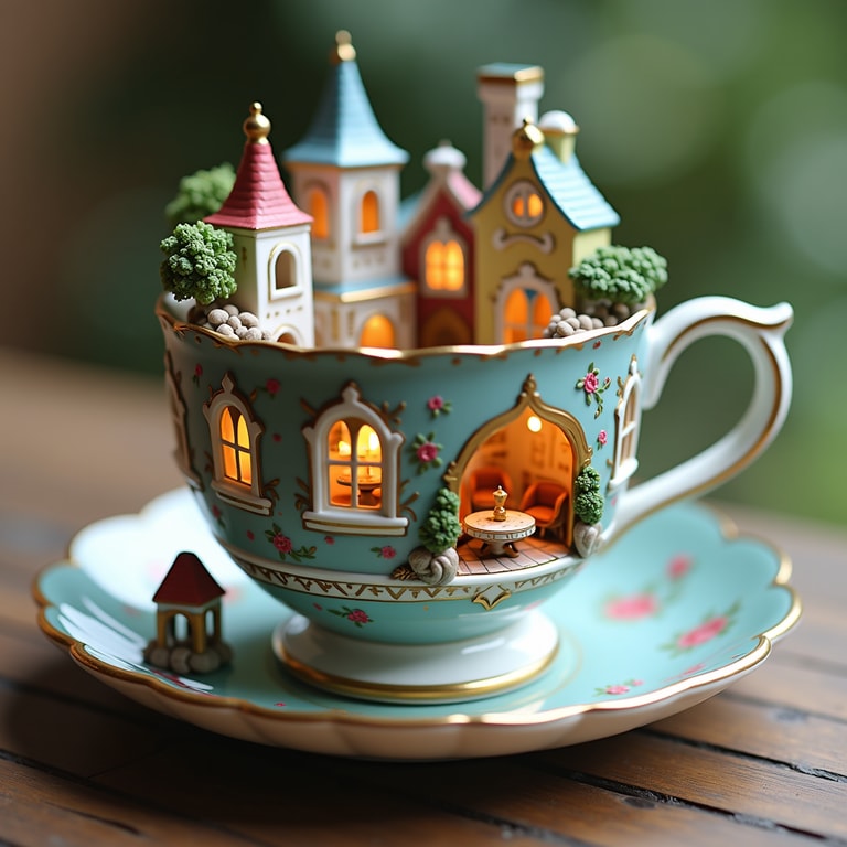 Enchanted Teacup Fairy Village