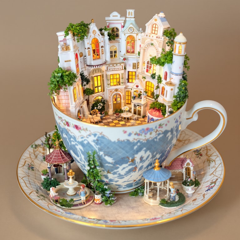 Fairy Tale Village in a Teacup