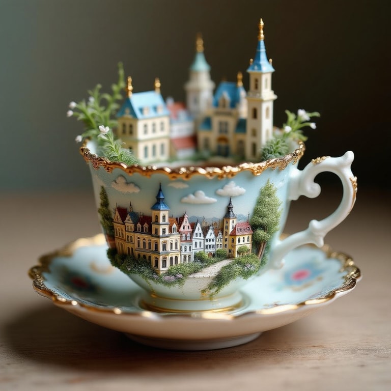 Enchanted Teacup Castle Diorama