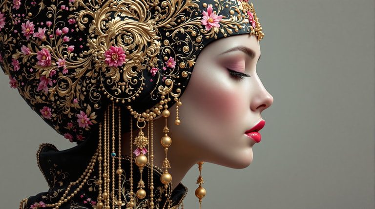 Baroque Headdress in Profile