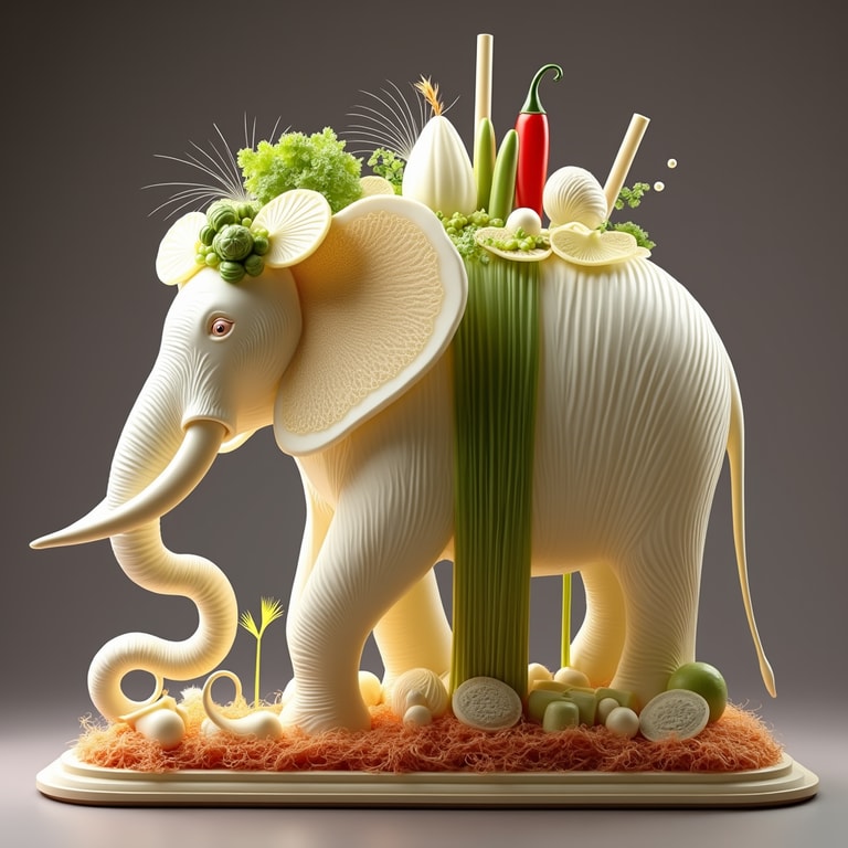 Elephant Laden with Garden Harvest