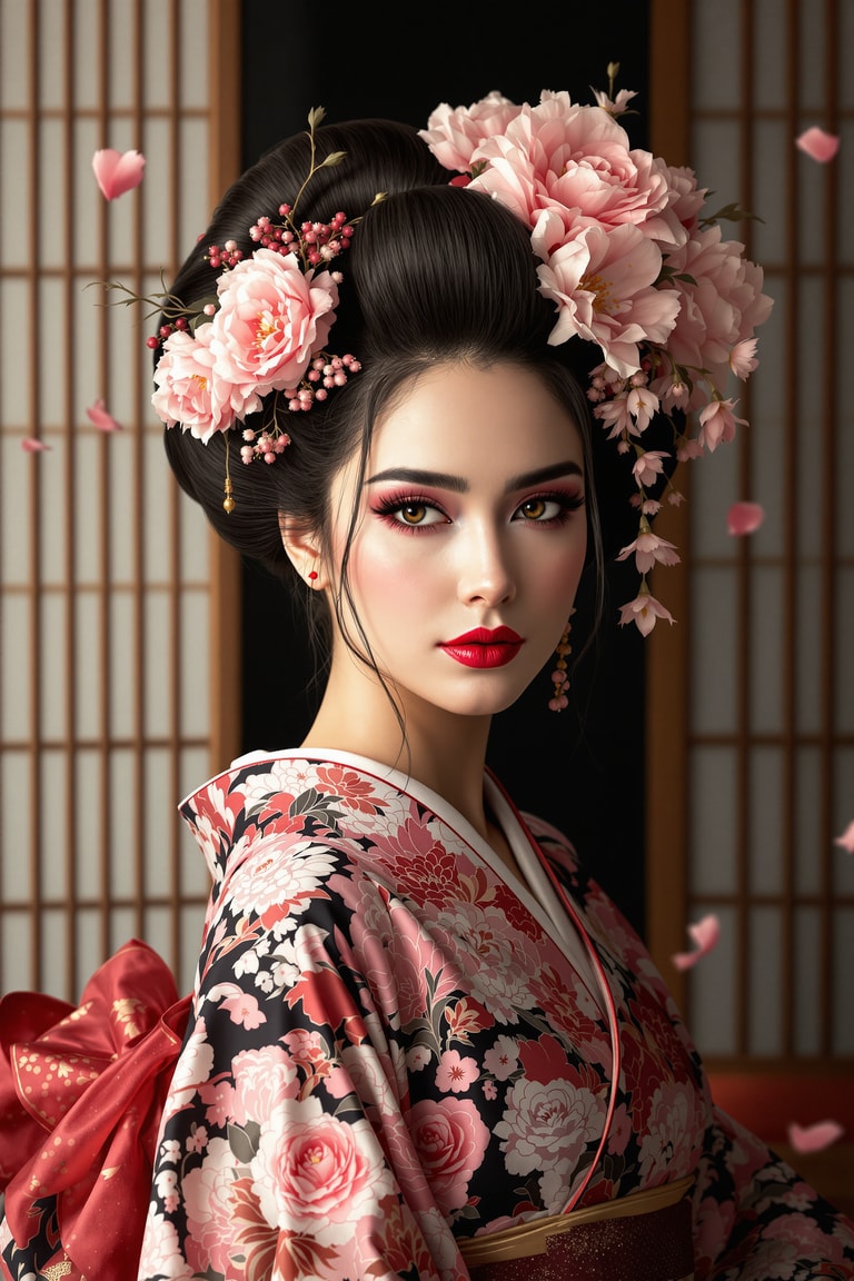 Geisha in Peony Adornment