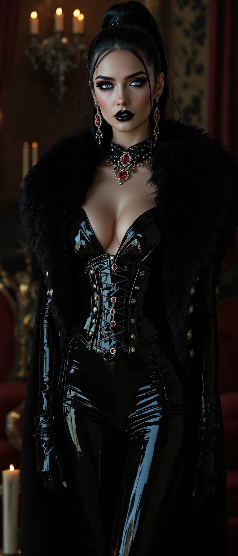 Gothic Siren in Glossy Black