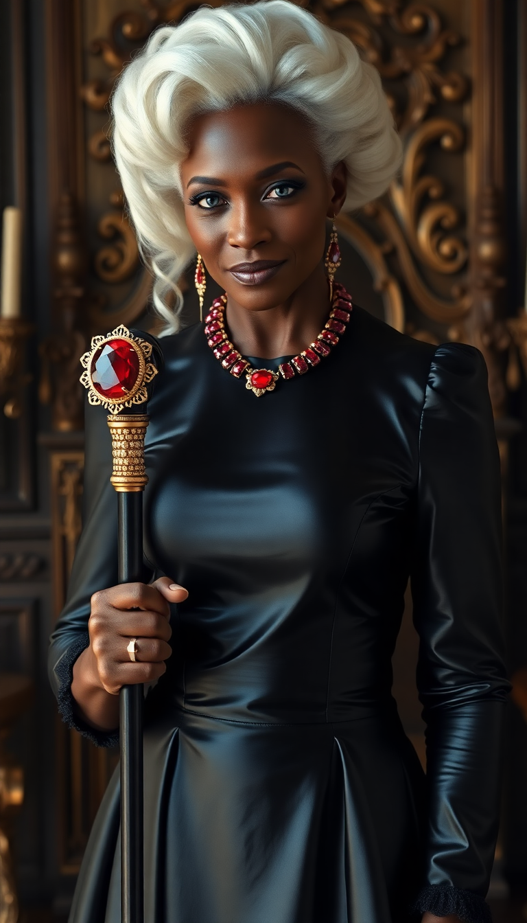 Ebony Sovereign with Ruby Cane