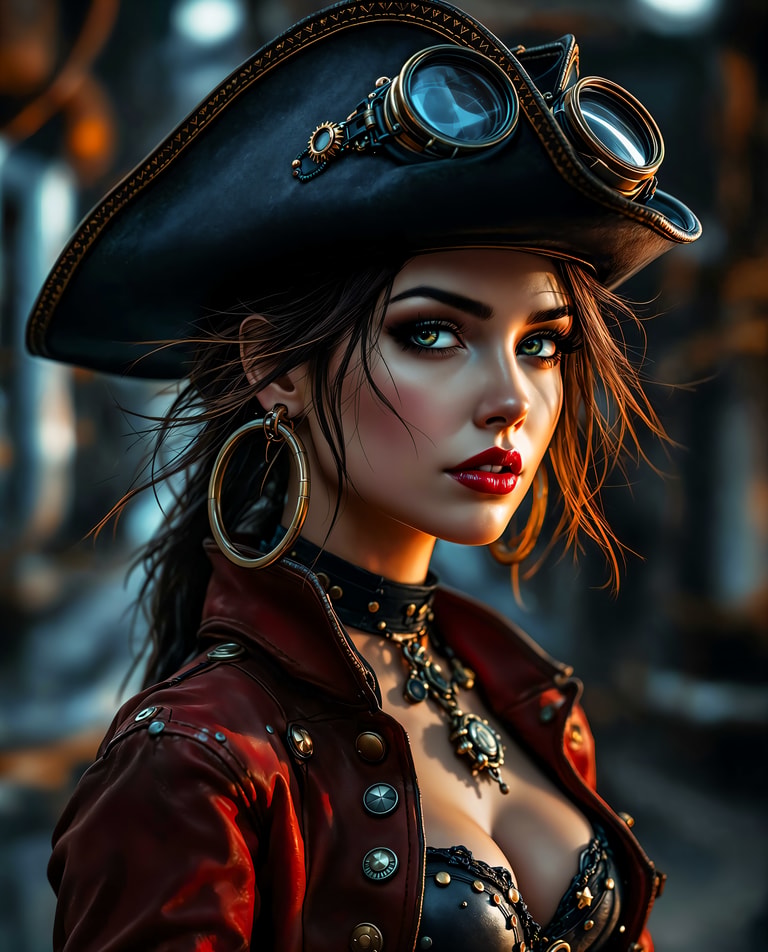 Steampunk Pirate's Emerald Gaze