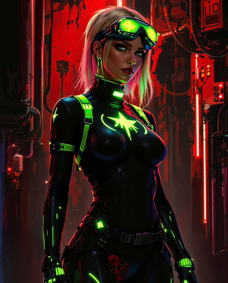 Neon Star Cyberpunk Operative