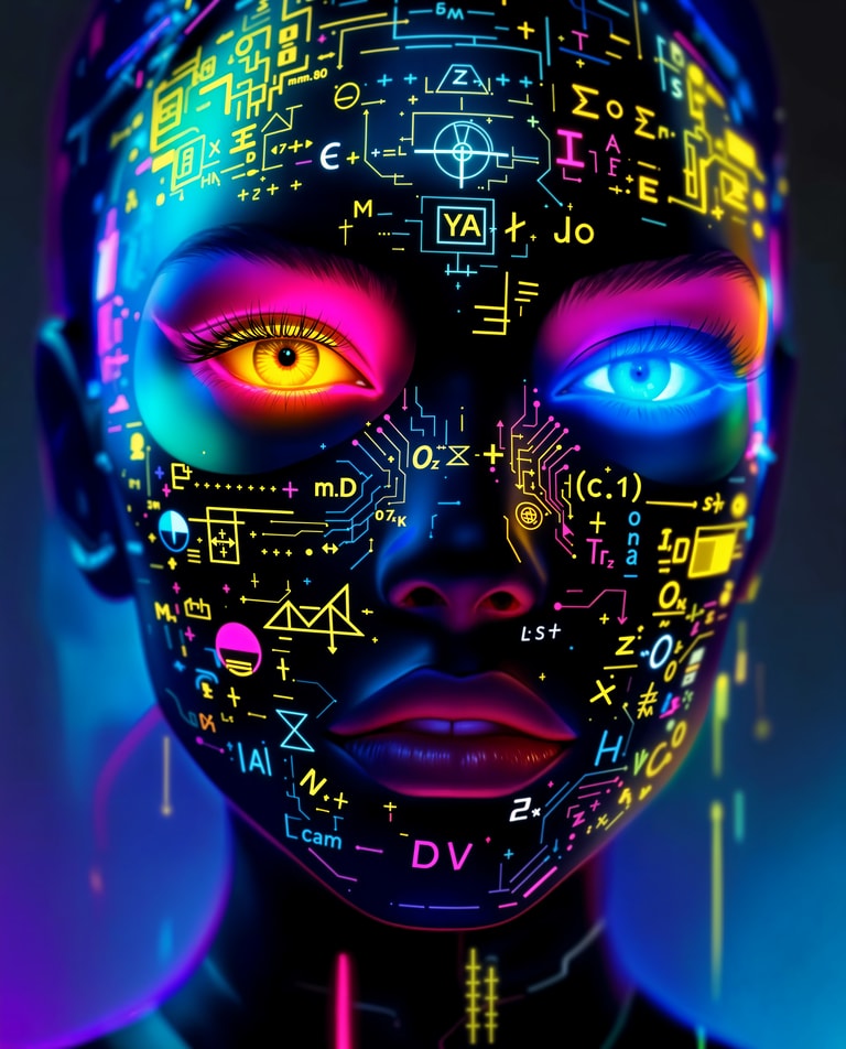 Neon Equations on Living Canvas