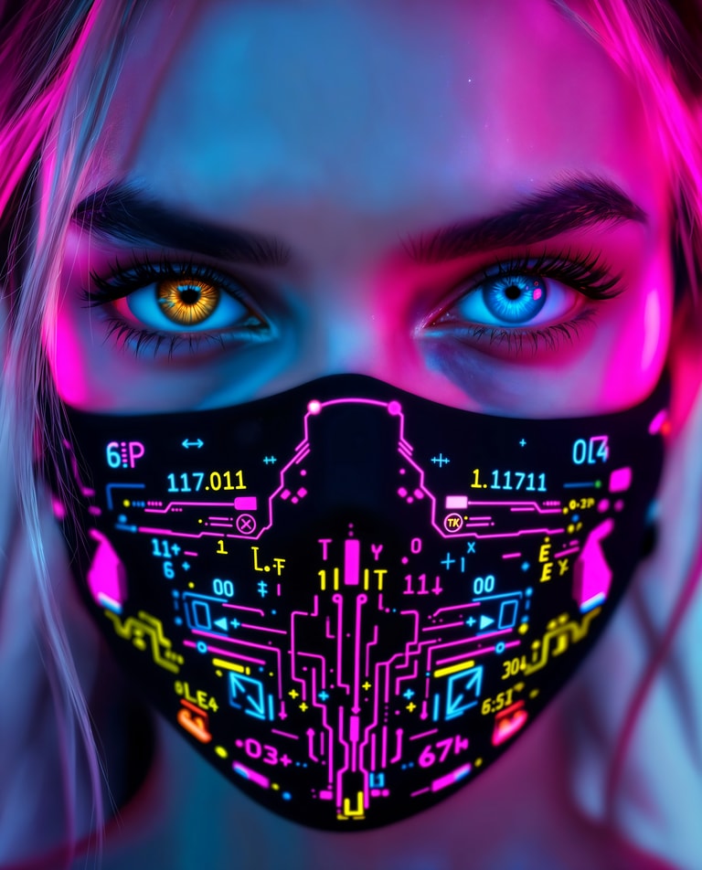 Neon Circuits Behind Heterochromatic Eyes