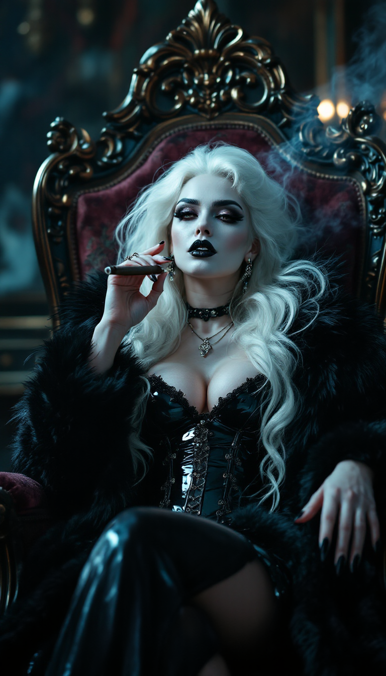 Vampire Queen Enthroned in Smoke