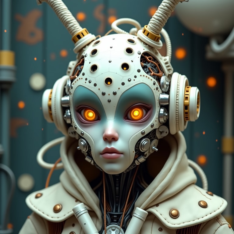 Neon-Eyed Ivory Automaton