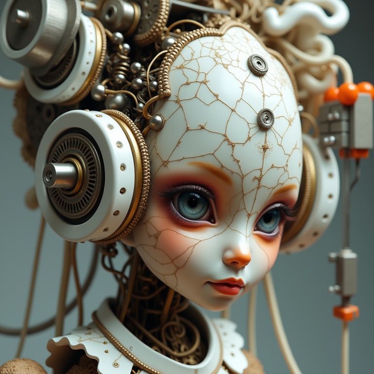 Kintsugi Cyborg Porcelain Gaze