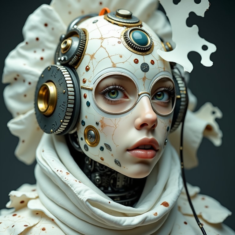 Cracked Porcelain Clockwork Gaze