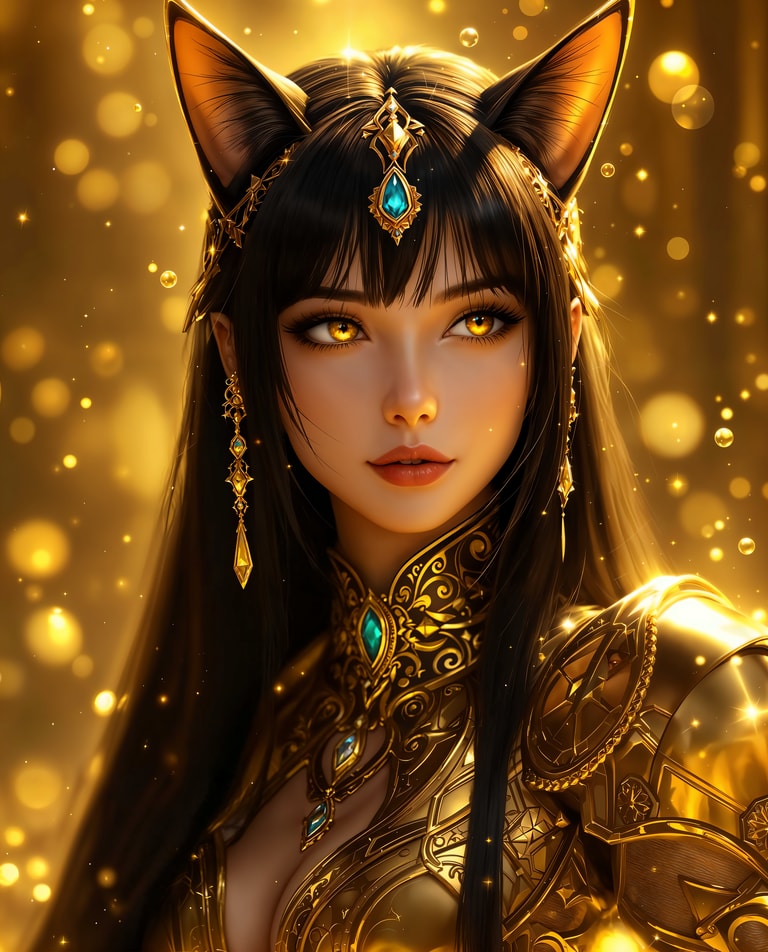 Luminous Feline Warrior Queen