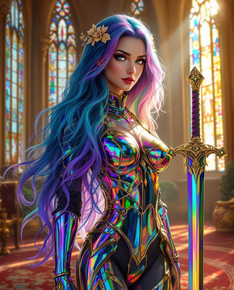 Prismatic Warrior in Gothic Light