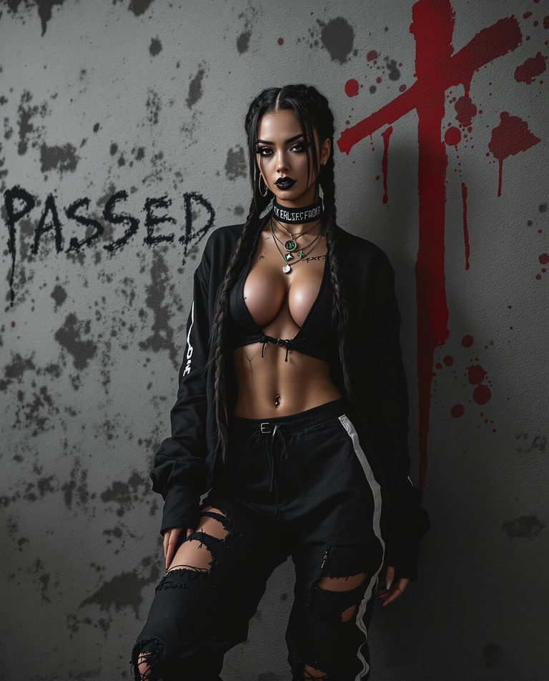 Rebel Muse in Crimson Decay