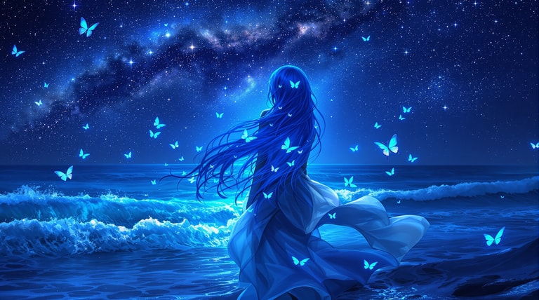 Blue Muse Under Starlight