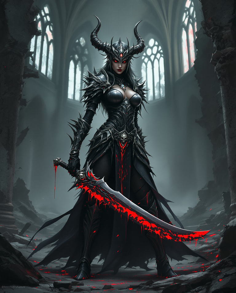 Infernal Valkyrie in Gothic Ruins