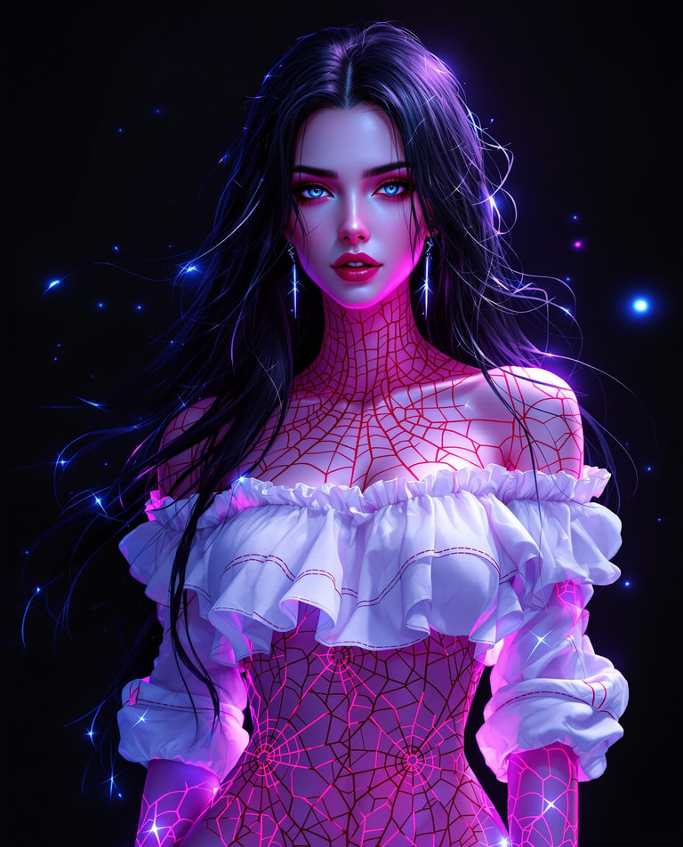 Neon Web Enchantress