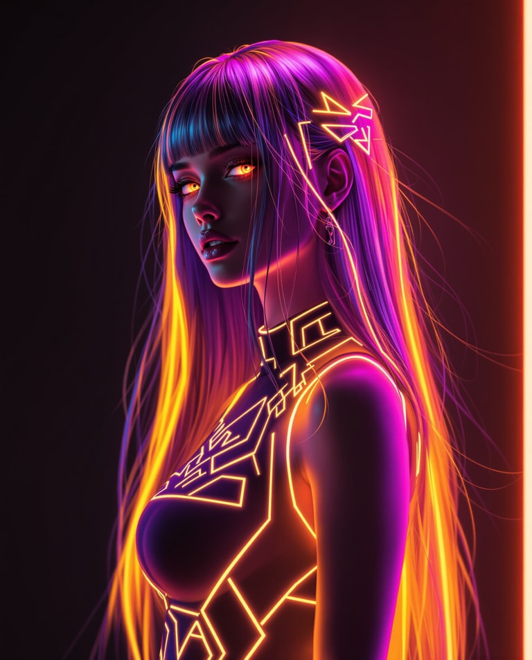 Neon Cyberpunk Enigma