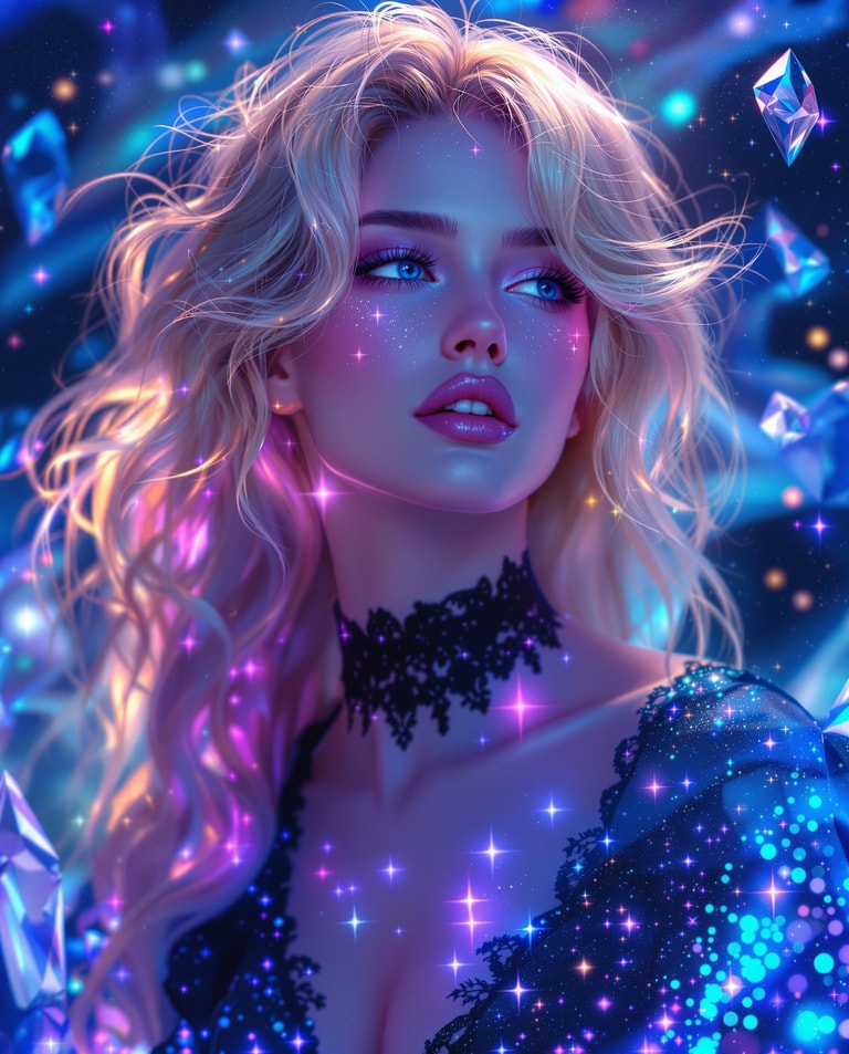 Celestial Blonde in Crystal Cosmos