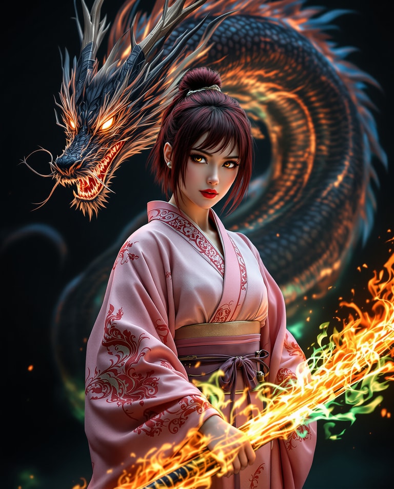Dragon-Bound Flame Warrior