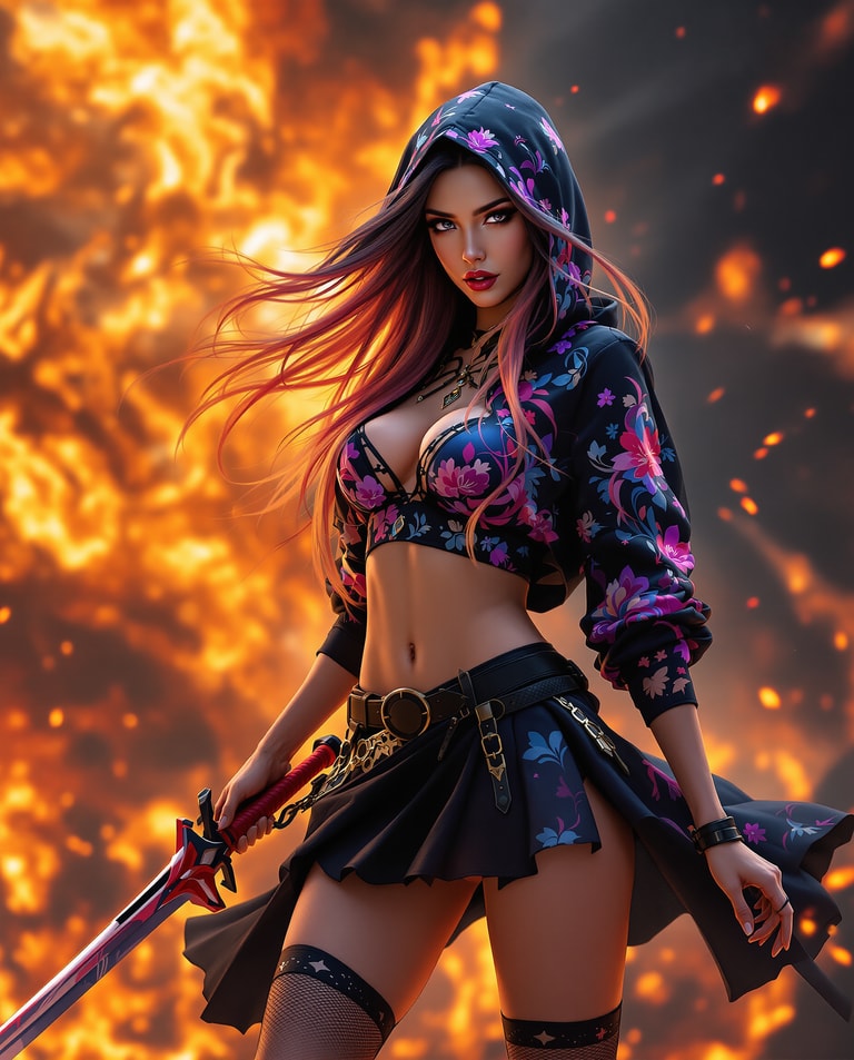 Inferno Blade Floral Warrior