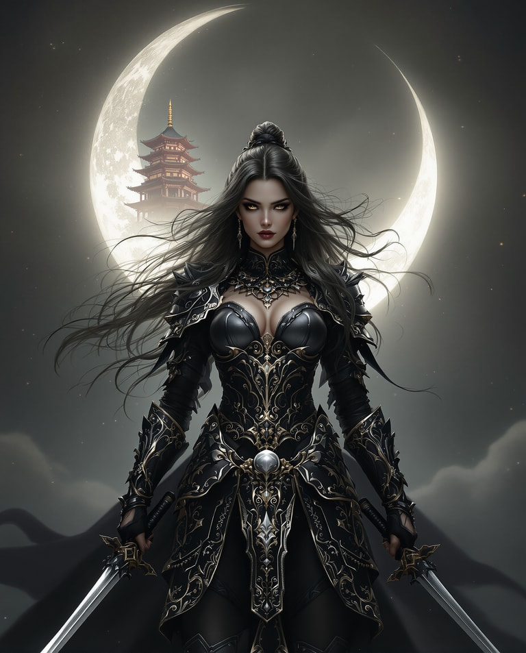 Warrior Beneath the Crescent Moon