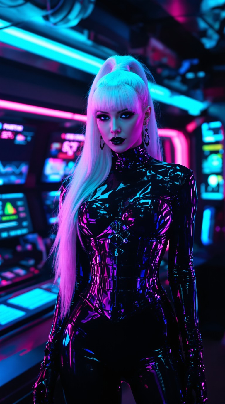 Neon Cyberpunk Latex Enigma