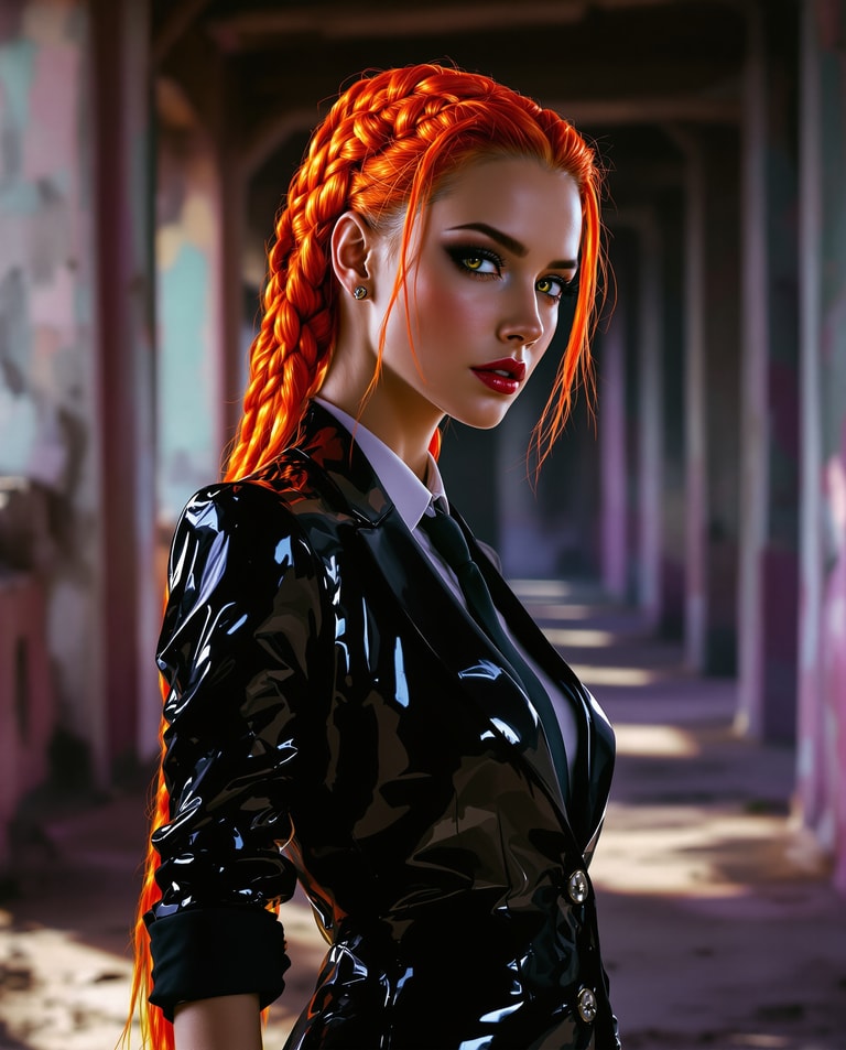 Fiery Braid in Glossy Noir