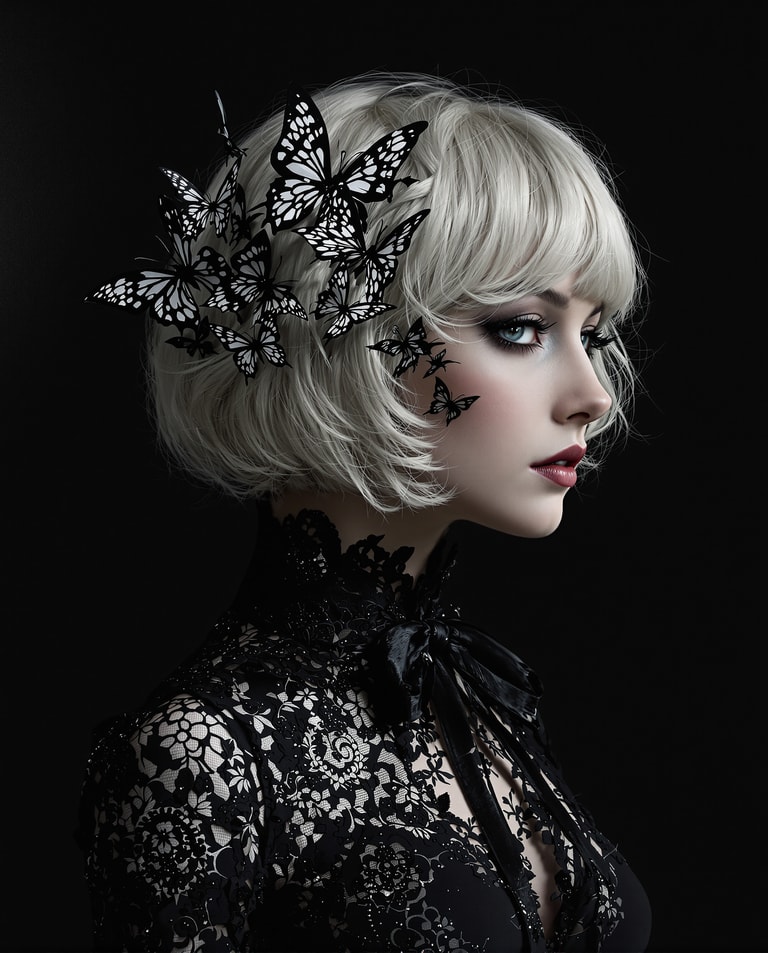 Butterflies on Gothic Lace