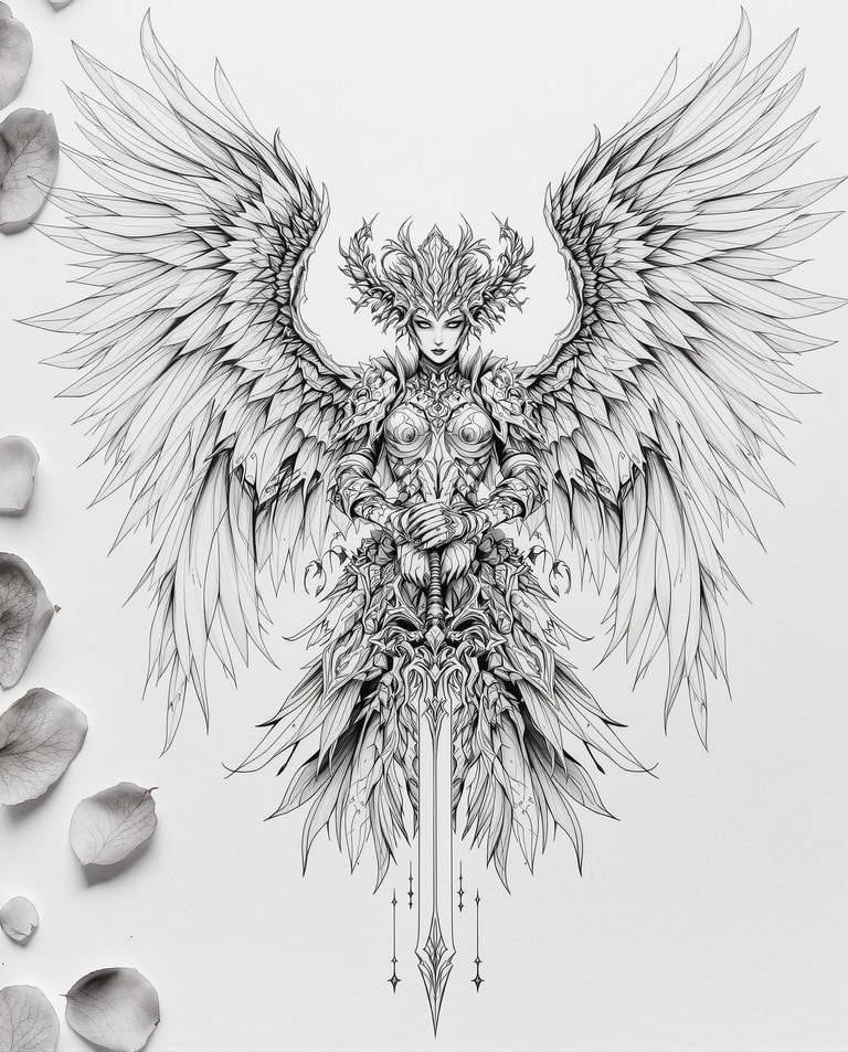 Ethereal Valkyrie with Floral Armor