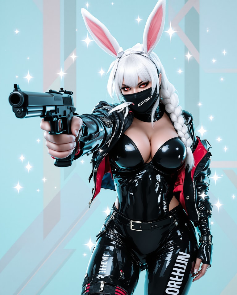 Bunny Anti-Hero Aims Her Pistol