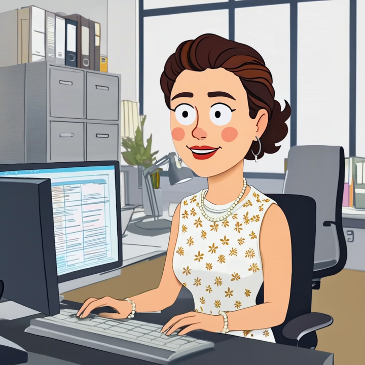 Cheerful Professional at Her Desk