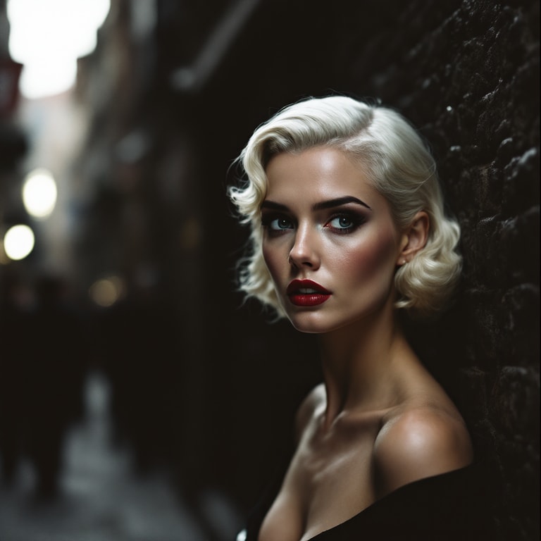 Platinum Siren in Shadowed Alley