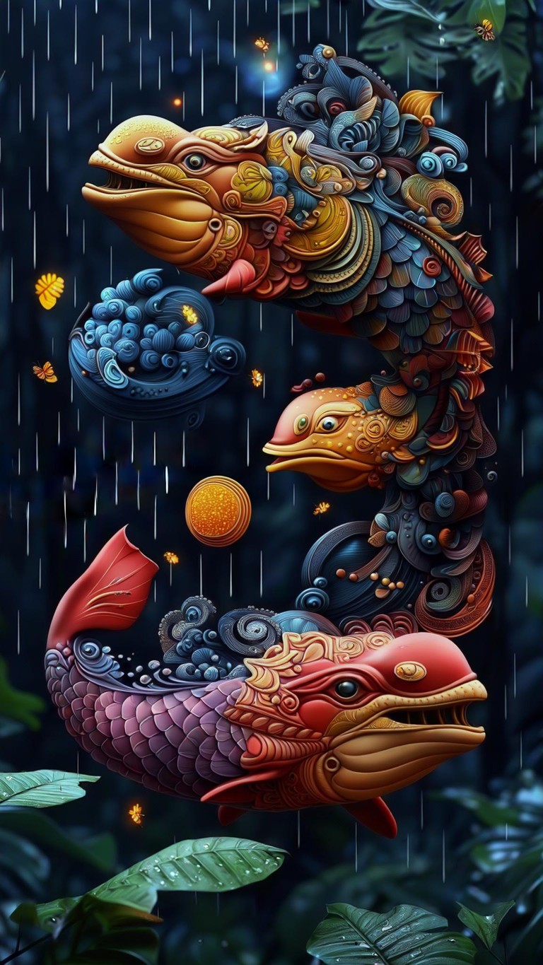 Ornate Leviathans in Tropical Rain