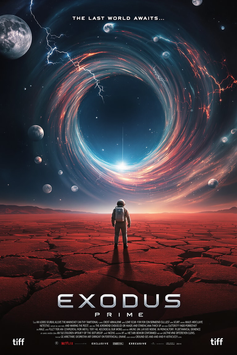 Astronaut Before Swirling Cosmic Vortex