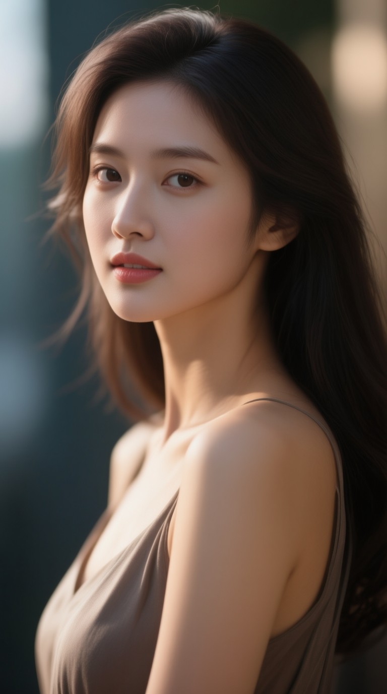 Contemplative Beauty in Golden Light