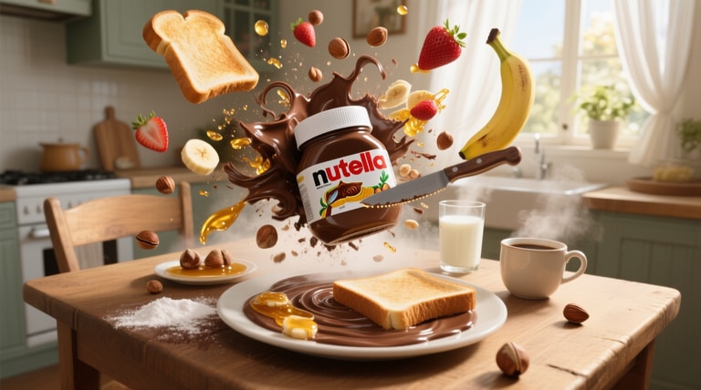 Nutella's Explosive Breakfast Cascade
